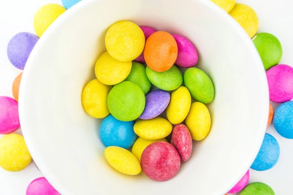 Veelkleurige zoete choco linzen — Stockfoto