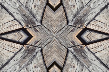 kare bir yıldız şeklinde yinelenen ahşap desen