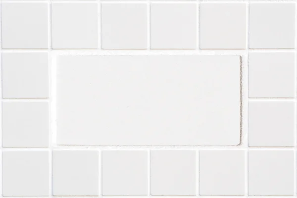 White ceramic tile with  squares in rectangular form — Stock Photo, Image