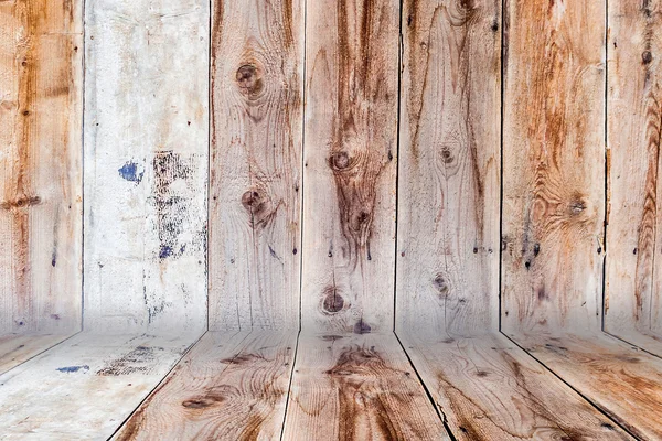 Brown wooden rough floor and wall — Stock Photo, Image