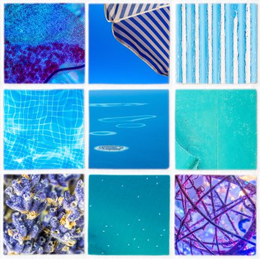 mosaic of blue color shades in simple style clipart