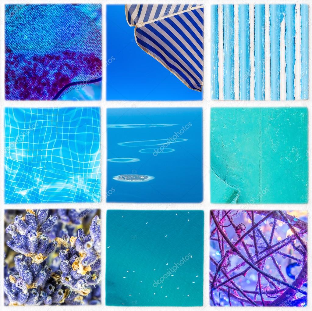 mosaic of blue color shades in simple style