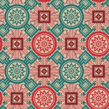 Çiçekli geometrik süsleme