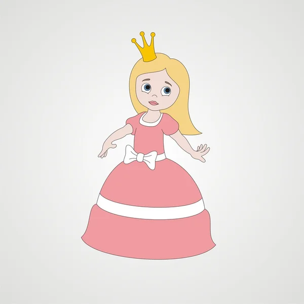 Süße kleine Prinzessin tanzt — Stockvektor