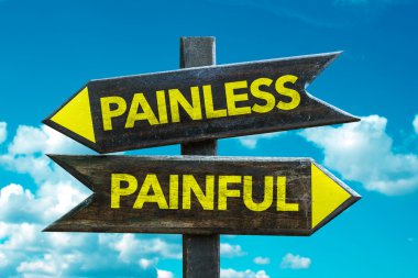 Painless - Painful signpost clipart