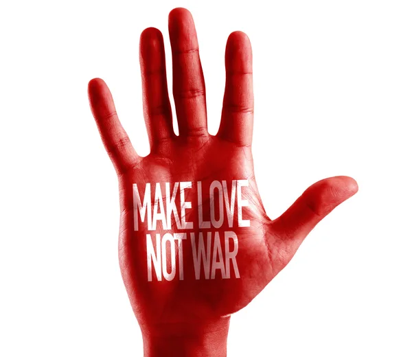 Make Love Not War written on hand — Stock Photo, Image