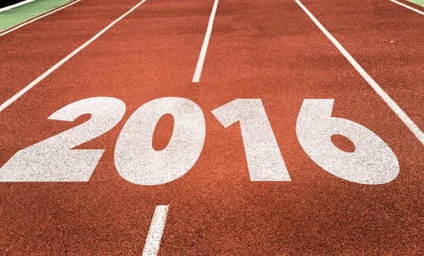 2016 on running track — Stock Photo, Image