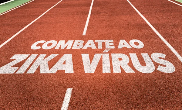 Defender contra Zika vírus na pista de corrida — Fotografia de Stock