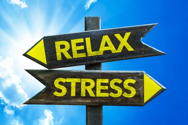 Relax - Stress signpost — Stock Photo, Image