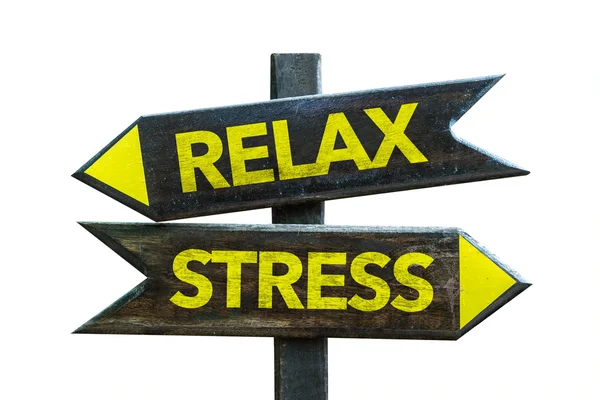 Relax - Stress signpost — Stock Photo, Image