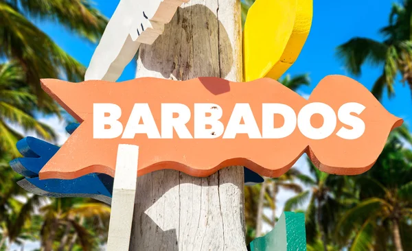 Barbados segno di benvenuto — Foto Stock
