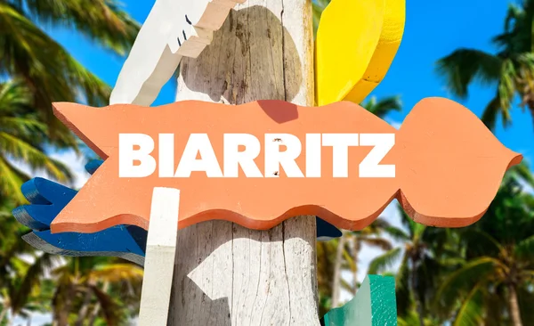 Biarritz üdvözlő táblát — Stock Fotó