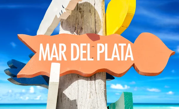 Mar Del Plata segno di benvenuto — Foto Stock