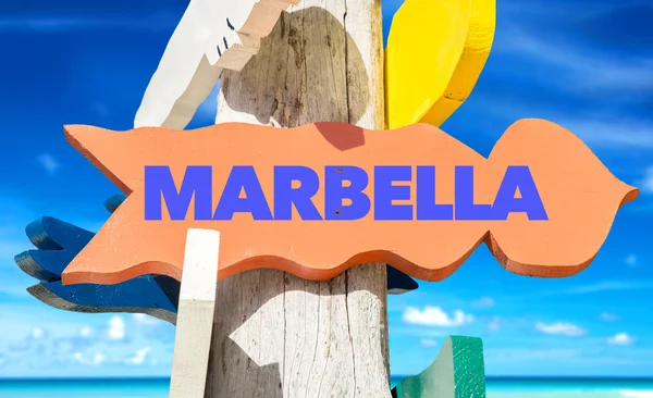 Marbella welkom teken — Stockfoto