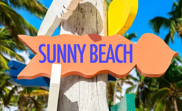 Sunny Beach välkommet tecken — Stockfoto