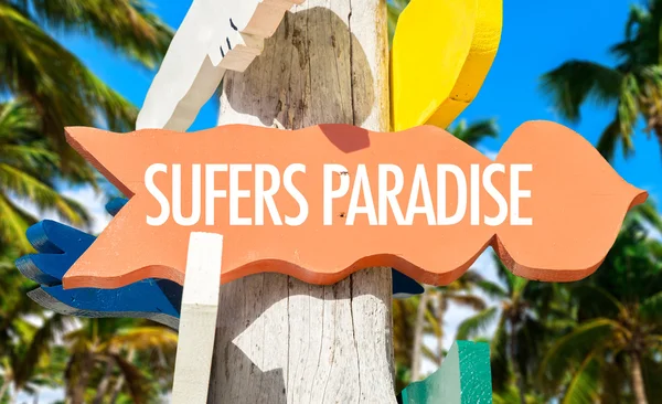 Surfers Paradise hoş geldiniz işareti — Stok fotoğraf