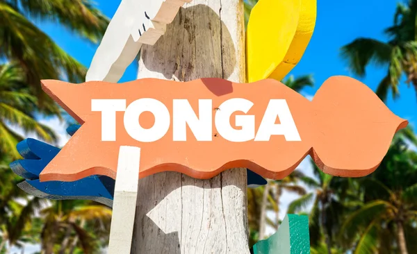 Panneau de bienvenue Tonga — Photo
