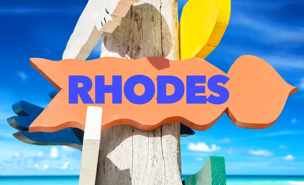 Witamy znak Rhodes — Zdjęcie stockowe