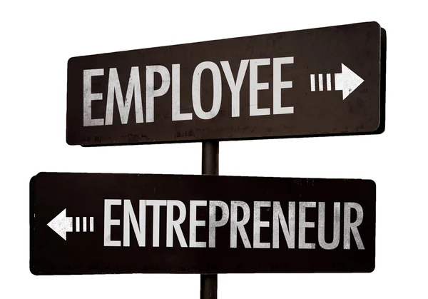 Employee - Entrepreneur signpost — Stock Photo, Image