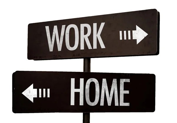 Work - Home signpost — Stock Photo, Image