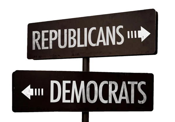 Republicanos - Democratas signpost — Fotografia de Stock