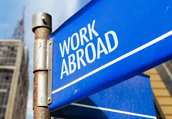 Work Abroad written on sign — Stock Photo, Image