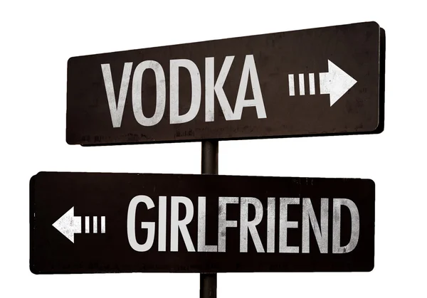 Vodka - Girlfriend signpost — Stock Photo, Image