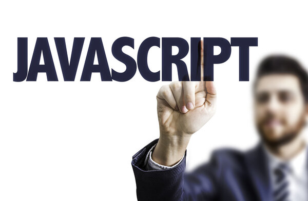 Деловой человек указывая текст
