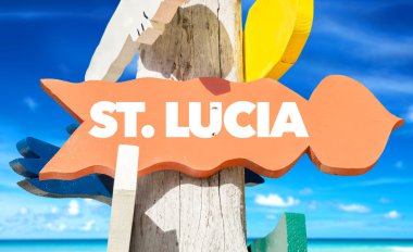 St Lucia direction sign clipart