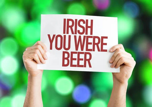 Irish You Were Beer cartello — Foto Stock