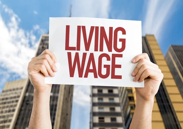 Living Wage placard — Stock Photo, Image