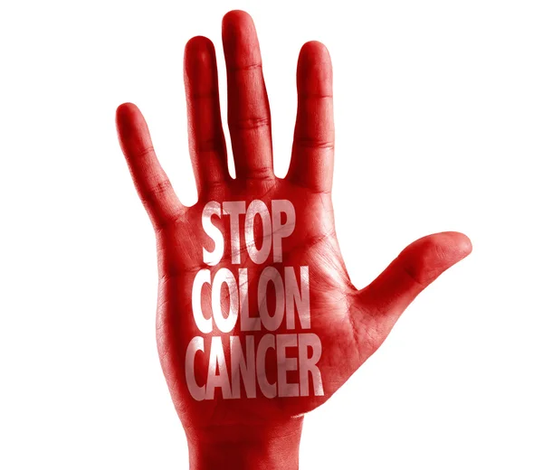 Stop Colon Cancer escrito na mão — Fotografia de Stock