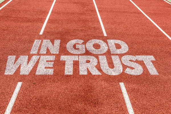 In God We Trust written on track — Stock Photo, Image