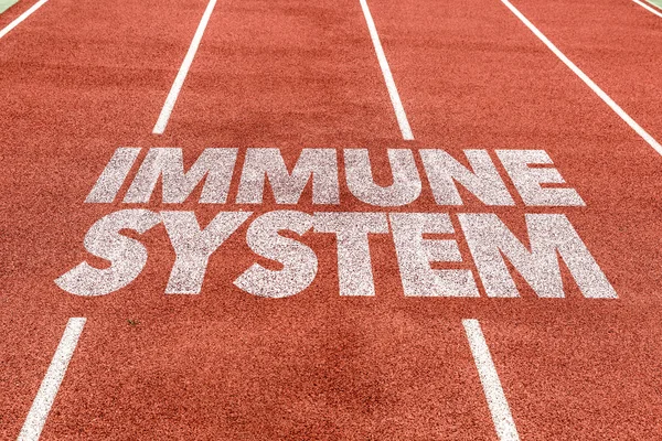 Sistema imunitário escrito na pista — Fotografia de Stock