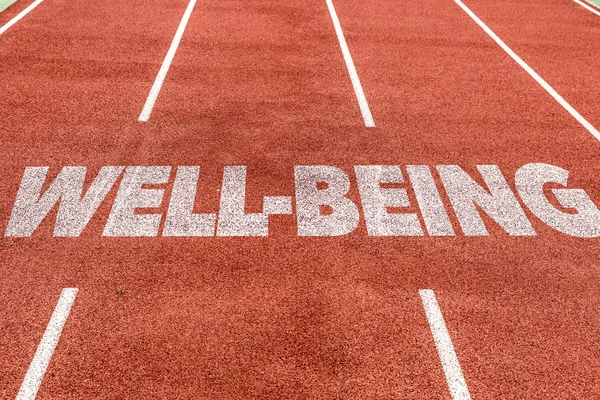 Well-Being written on track — Stock Photo, Image