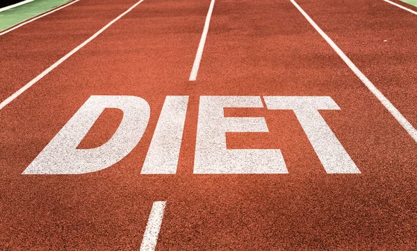 Dieta escrita en la pista — Foto de Stock