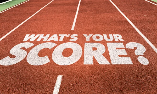 Wat is uw Score? geschreven op de rails — Stockfoto