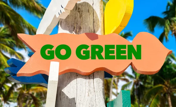 Señal de bienvenida Go Green — Foto de Stock