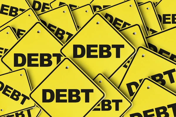 Schulden mehrfache Anzeichen — Stockfoto