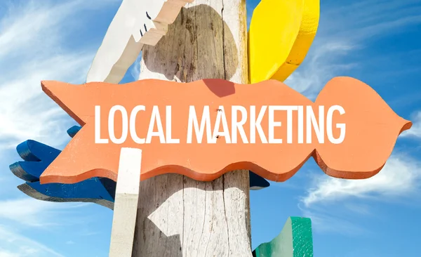 Local marketing welcome sign — Stock Photo, Image