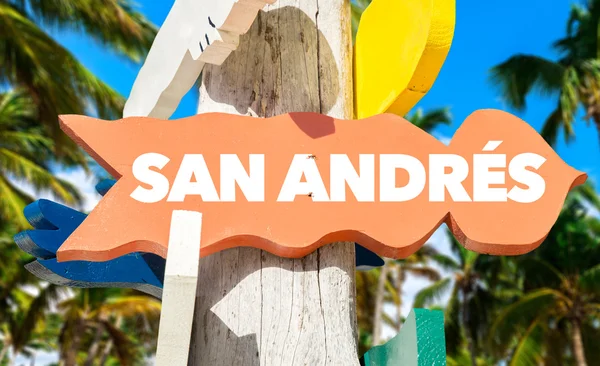 Panneau de bienvenue San Andres — Photo