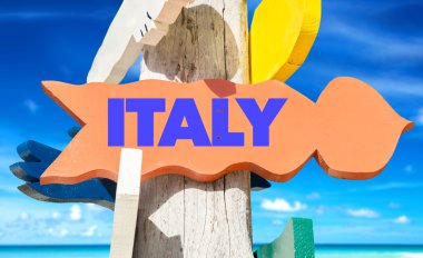 İtalya ahşap tabela