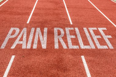 pain relief written on track clipart
