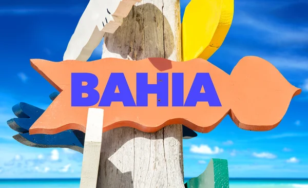 Dřevěná cedule Bahia — Stock fotografie