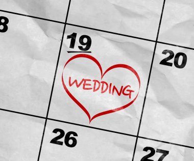 Metin ile bir takvim görüntüsünü kavramı