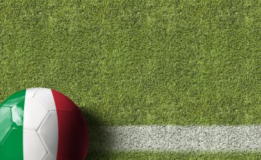 Bir futbol sahası içinde topa
