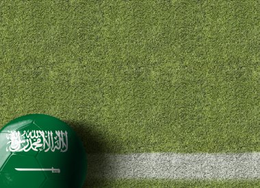 Bir futbol sahası içinde topa