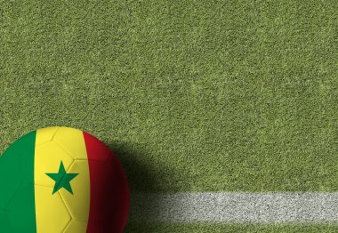Bir futbol sahası içinde topa