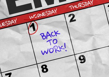 Takvim görüntü metni ile