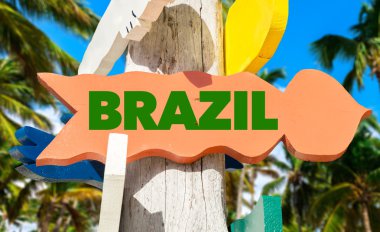 Brezilya tabelasını palmiye ağaçları ile